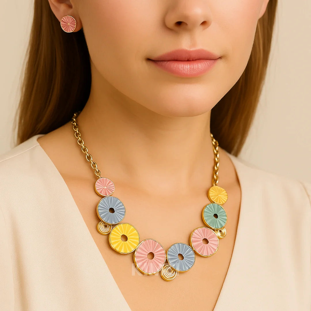 Multicolour  Silver metallic Necklace