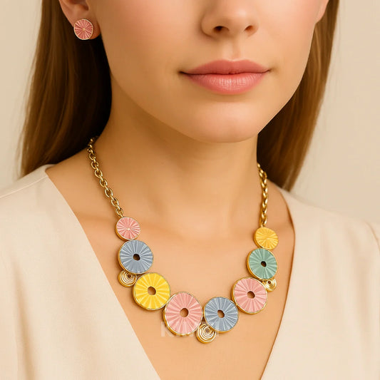 Multicolour  Silver metallic Necklace