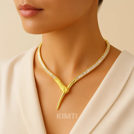 Snake Luxe Choker Necklace - Silver