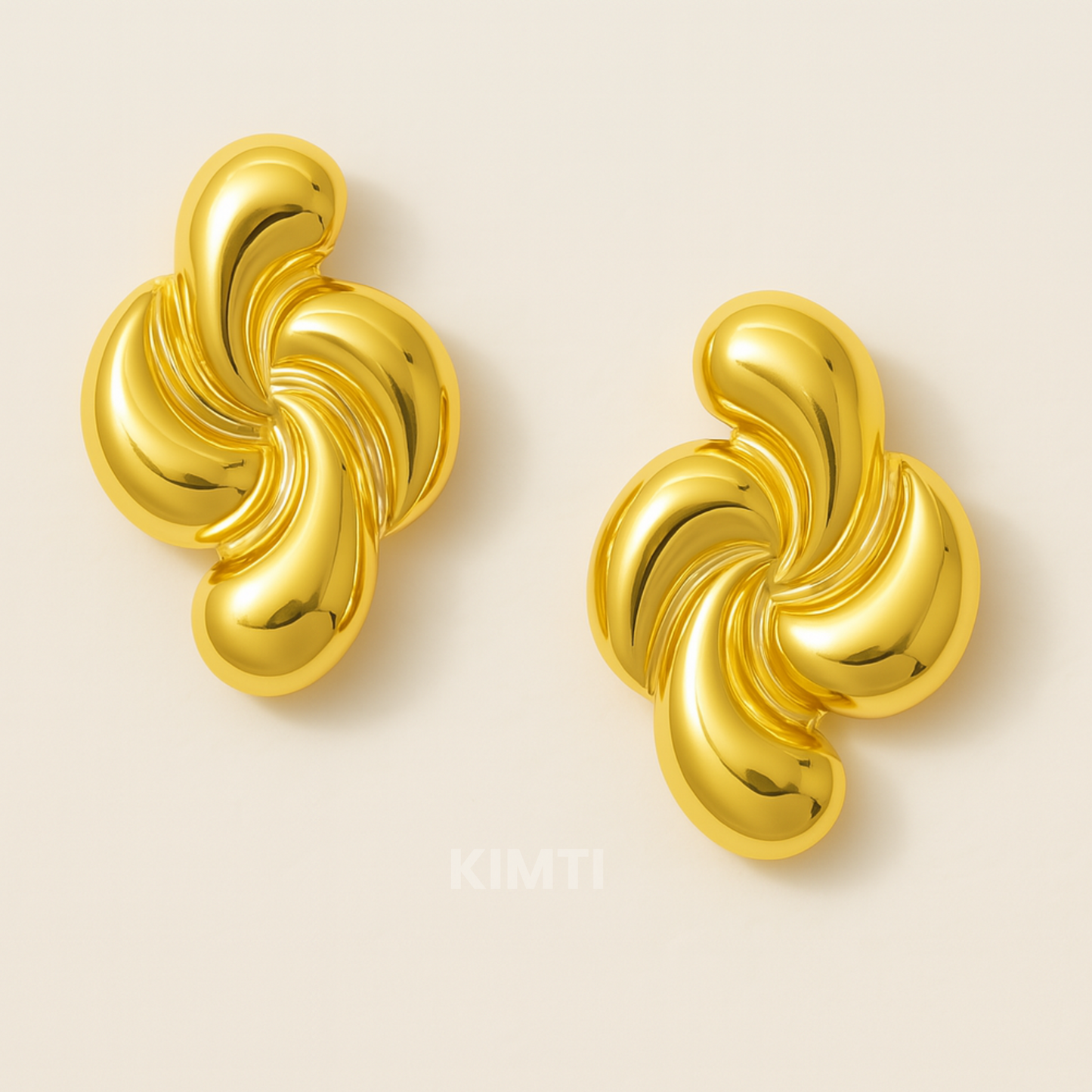 18K Gold Plated Vintage Couture Flower Earrings