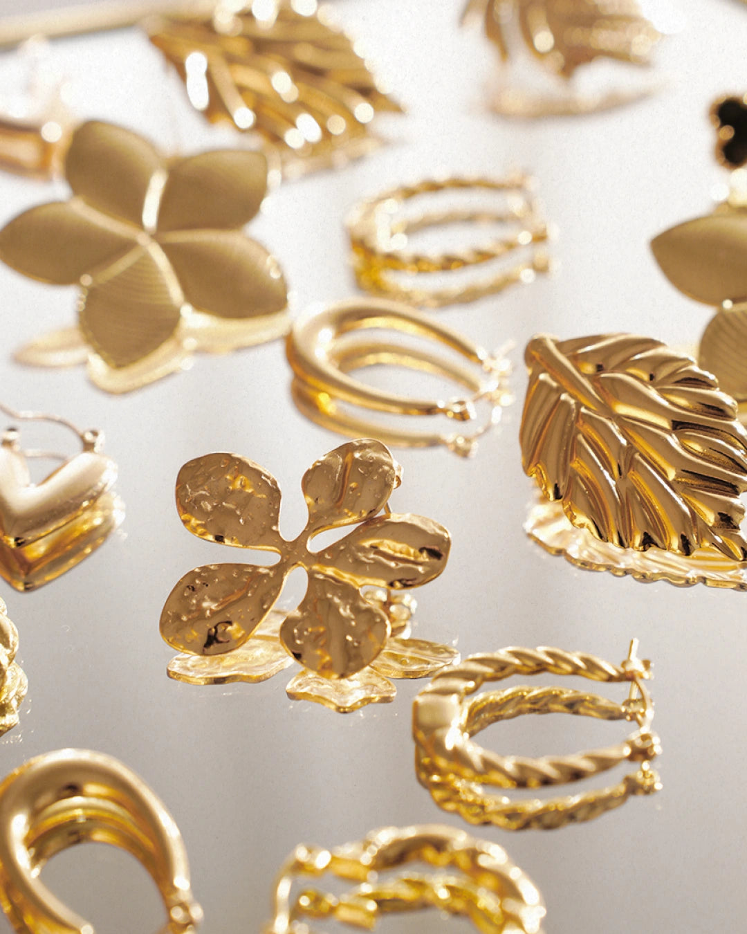Fortelle 18K Gold Plated Enamel Studs