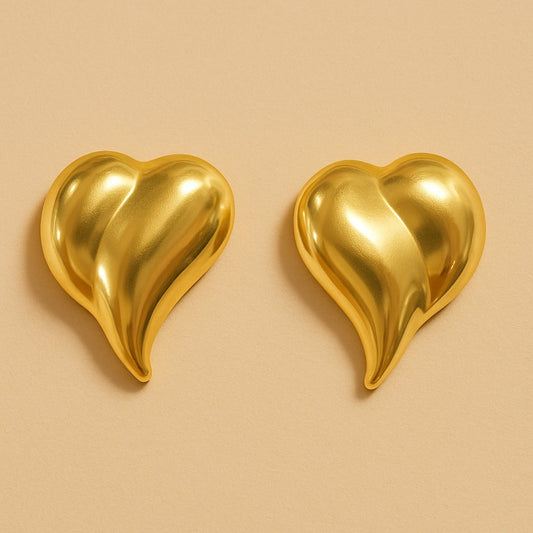 18k gold plated Liquid Gold Heart earring