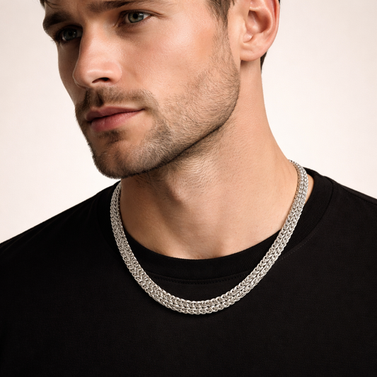 Men - Lunar Braid Necklace AntiTarnish Necklace