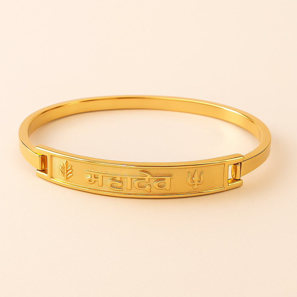 Men-18k Gold-Plated Trishakti Mahadev Bracelet
