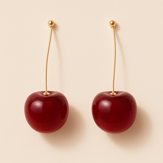 Cherry Blossom Red Drop Earring
