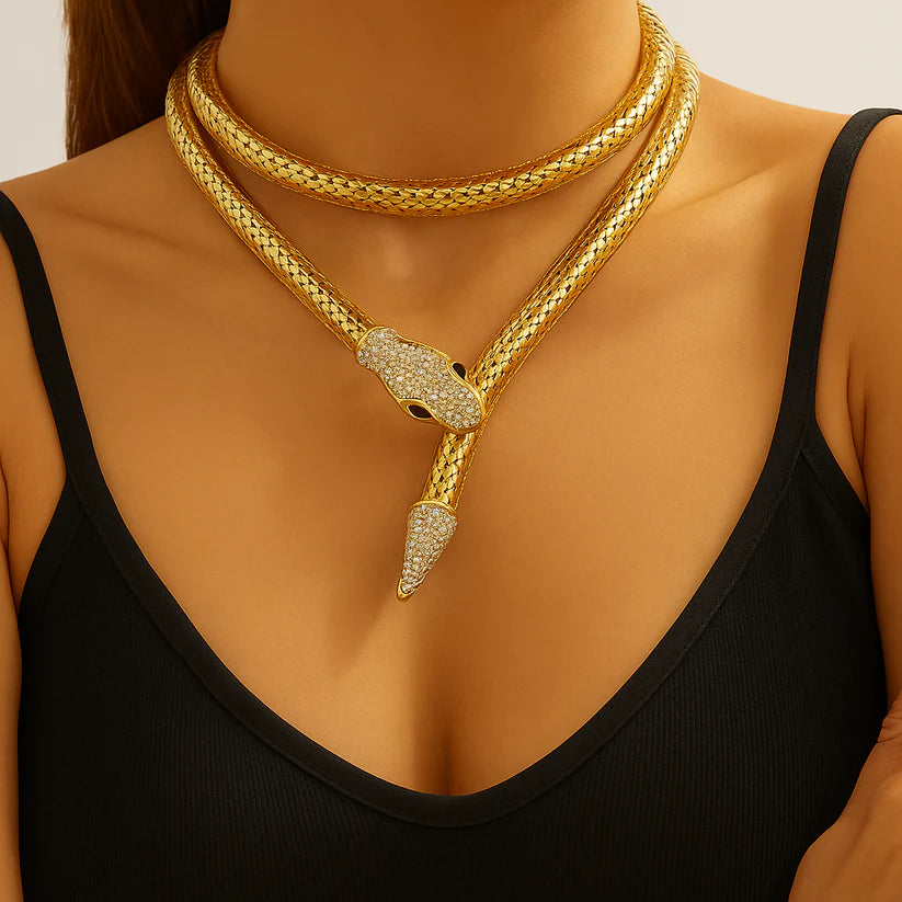 Dual Layer Snake Golden Necklace