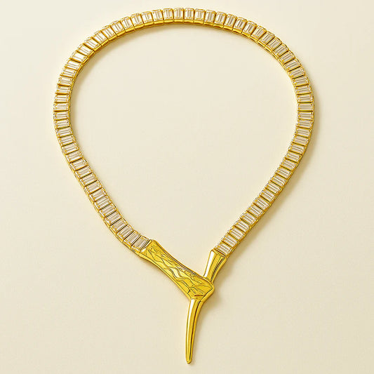 Snake Luxe Choker Necklace - Silver