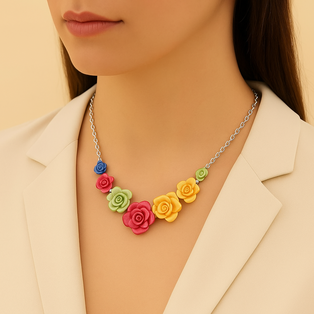 Multicolour Flower Shape Neckalce