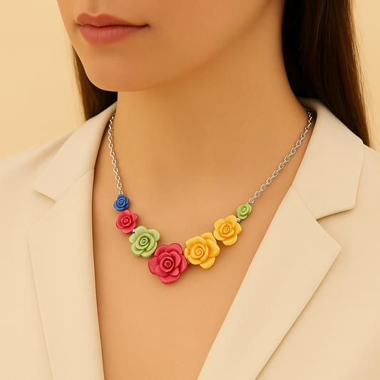Multicolour Flower Shape Neckalce