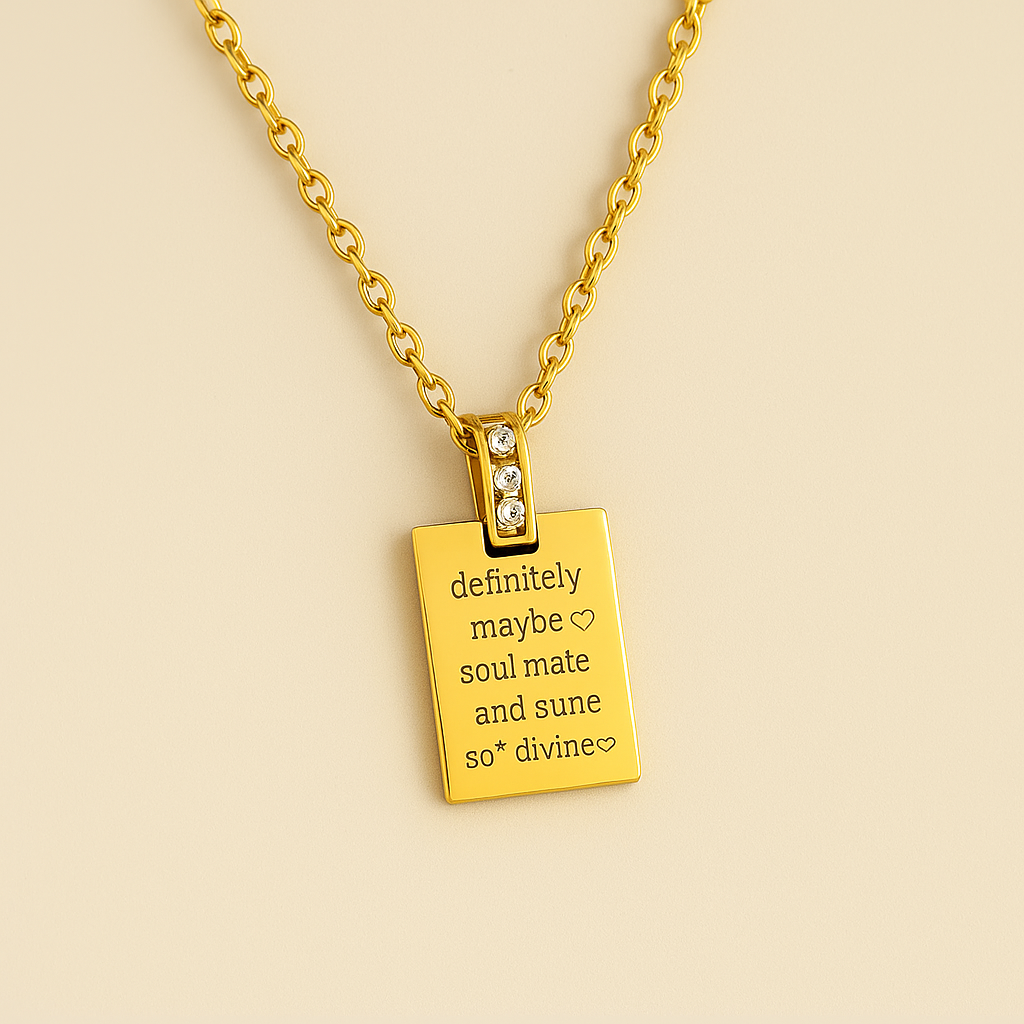 Anti Tarnish Gold-Plated Square Necklace
