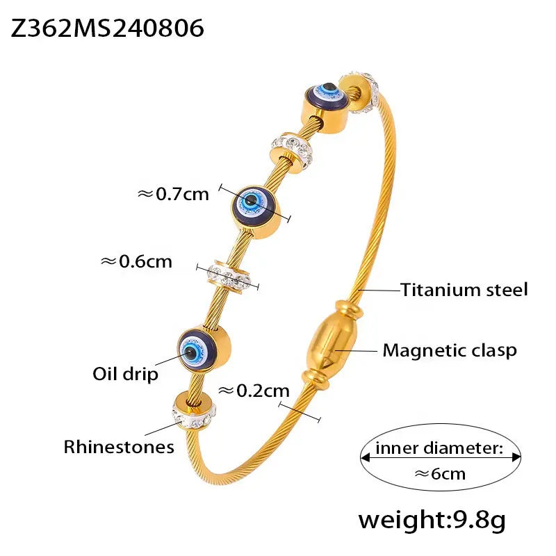 Evil Eye 18K Gold Plated Bracelet - Stack & Shine