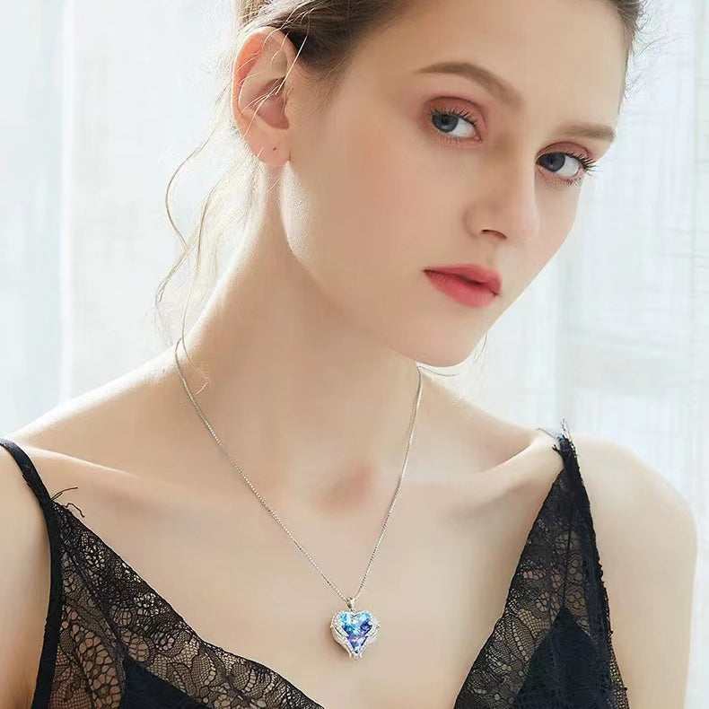 Silver Ocean Heart Necklace