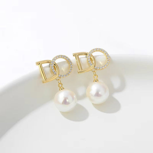 CD Letters Stud Korean Earrings