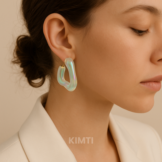 Seducer's Playbook Clear White Hoops Earring