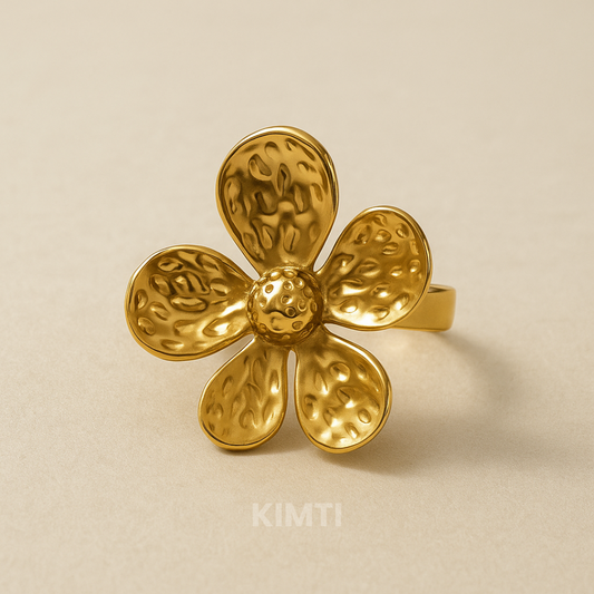 18k Gold Plated Daisy Flower Anti Tarnish Ring