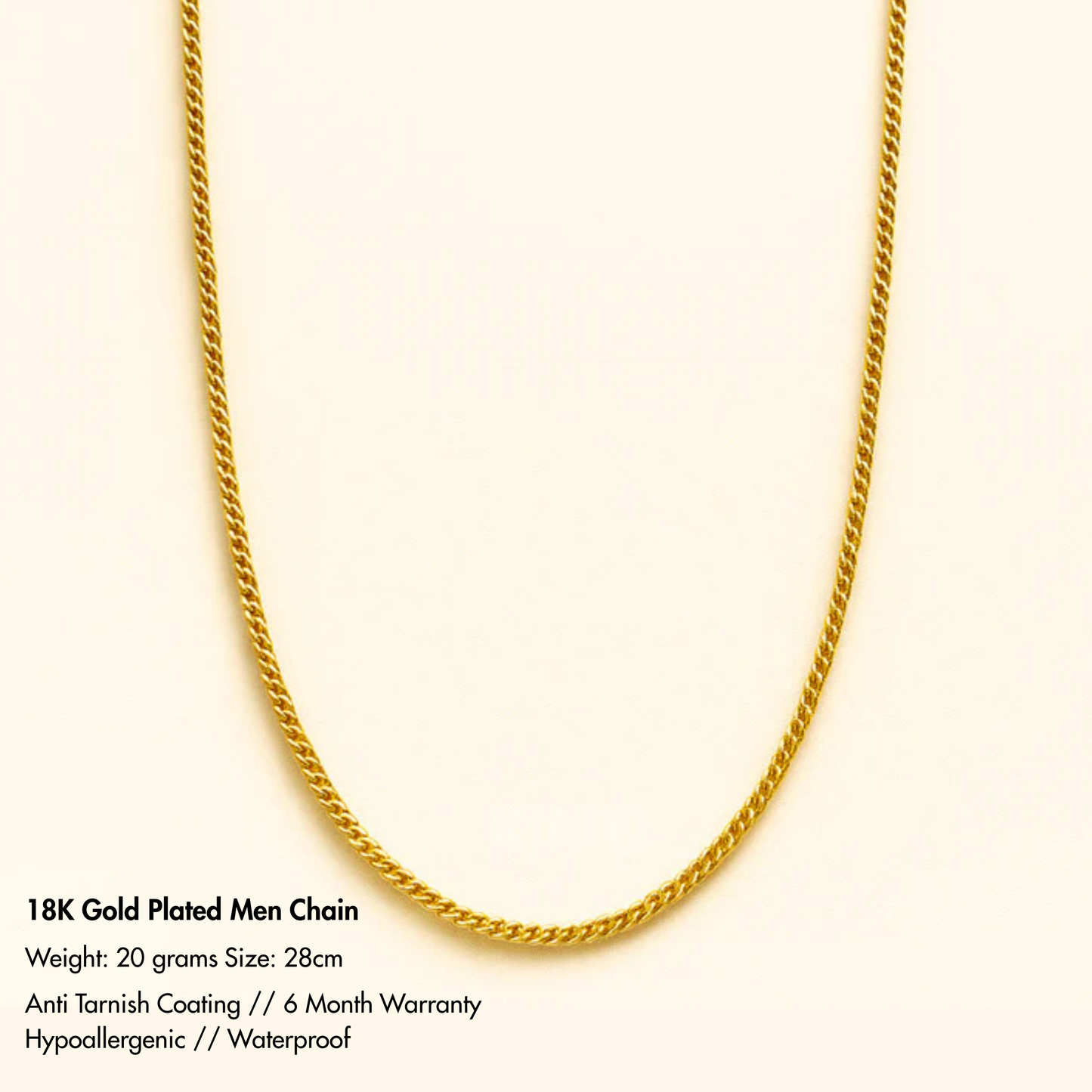Men-18k Gold-Plated Anti Tarnish Elegant Glamorous Chain