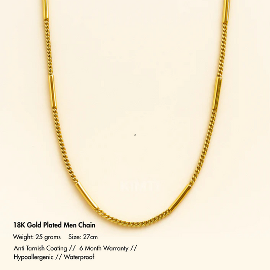 Men-18k Gold-Plated Anti Tarnish Ball Chain