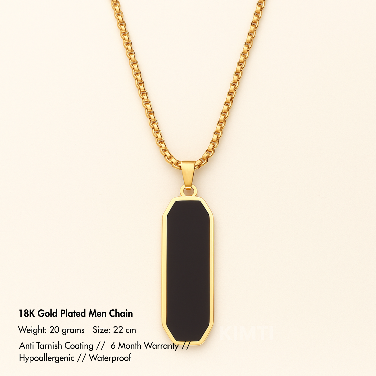 Men-18K Gold Plated Anti Tarnish Noble Chain Pendant
