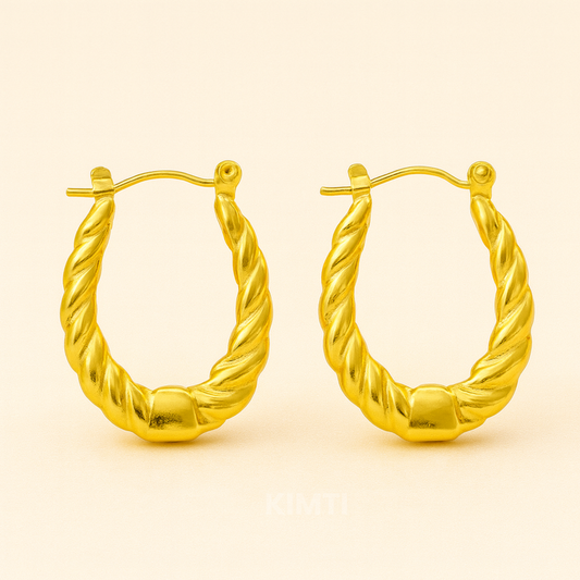 Sorelline 18K Gold Plated Woven Hoops