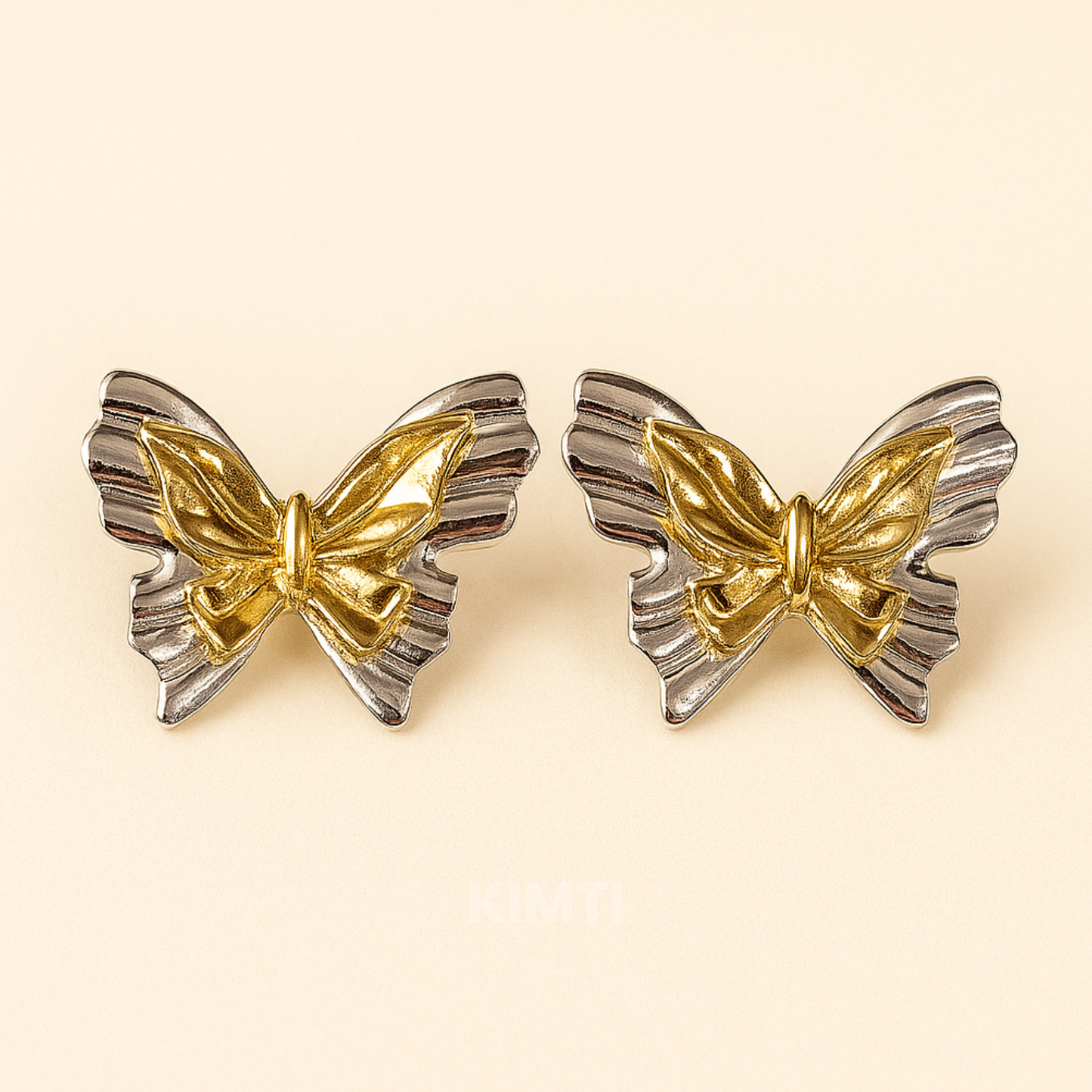 Twilight Wings – Gold & Silver Stud Earring