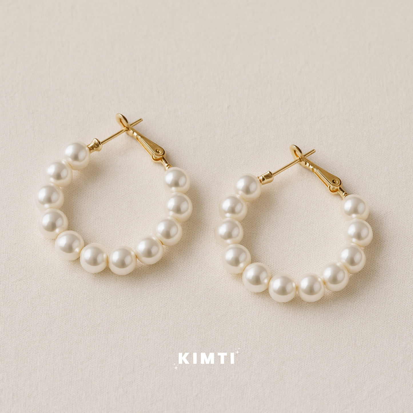 White Contemporary Hoop Earrings