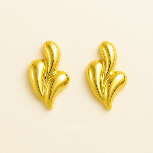 Iselle 18K Gold Plated Sculpted Studs