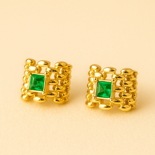 Emeris 18K Gold Plated Soirée Earrings