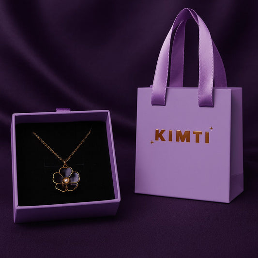 Golden Divine Black Flora Necklace