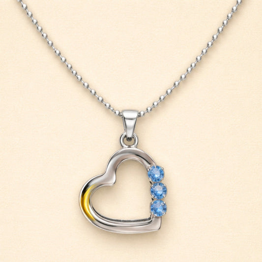 Silver Finish Heart Necklace for Women