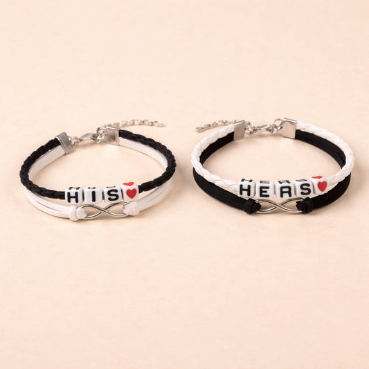 His and Hers Infinity Couple Bracelet Set