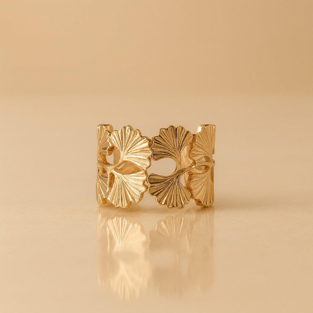 18k Gold Plated Eterna Leaf Ring
