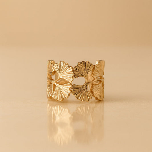 18k Gold Plated Eterna Leaf Ring