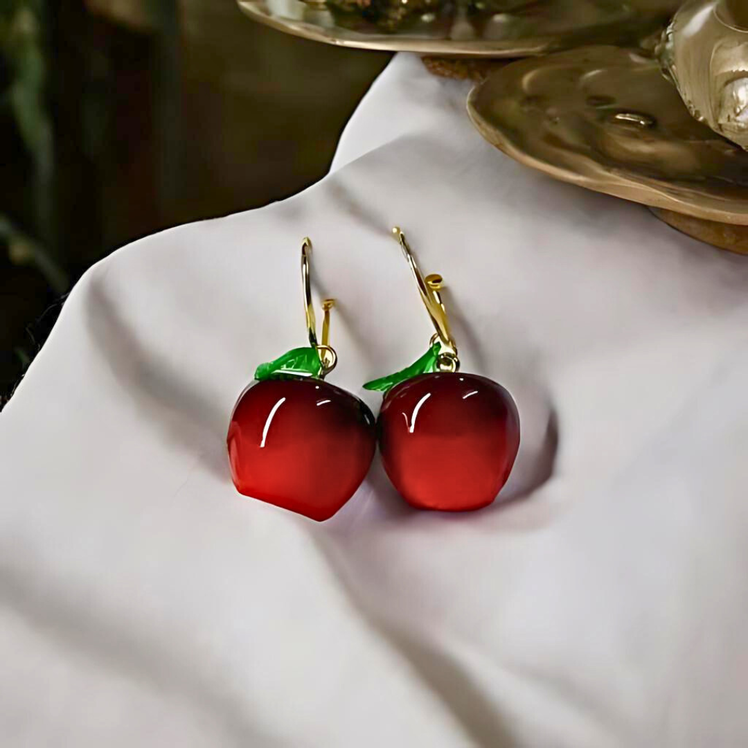 Mystic Red Cherry Drop Earring