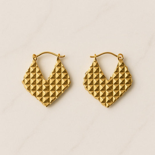 18k gold plated Textured Treasure Earrings