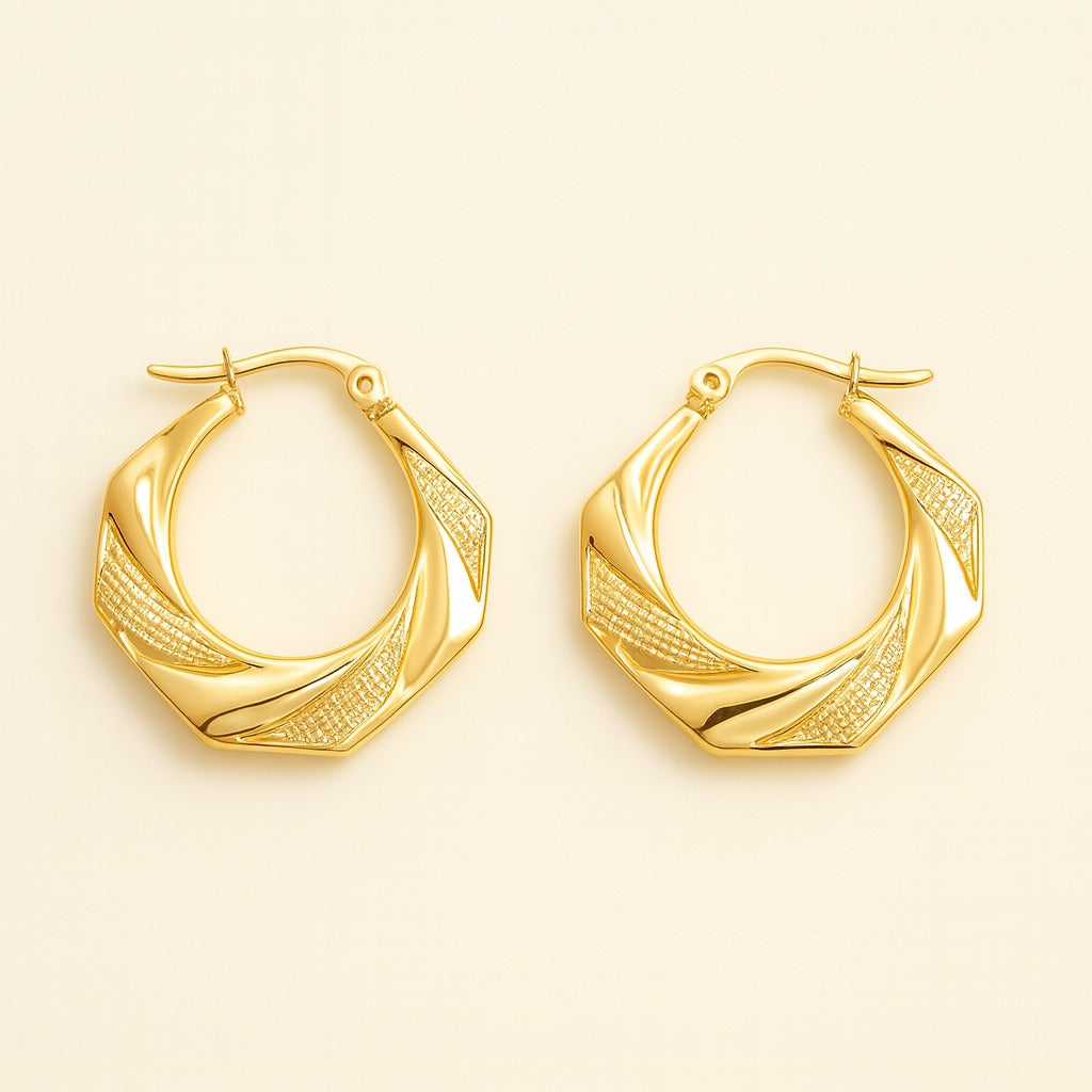 18k gold plated Solaris Hoops earring