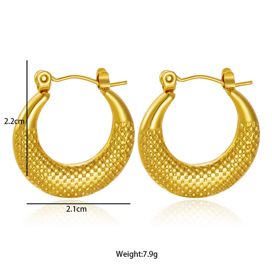 18K Gold Plated Moon Hoops Anti Tarnish Earring