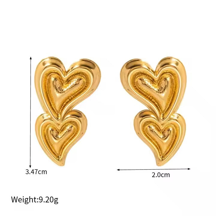 18k Gold Plated Twofold Romance Earring