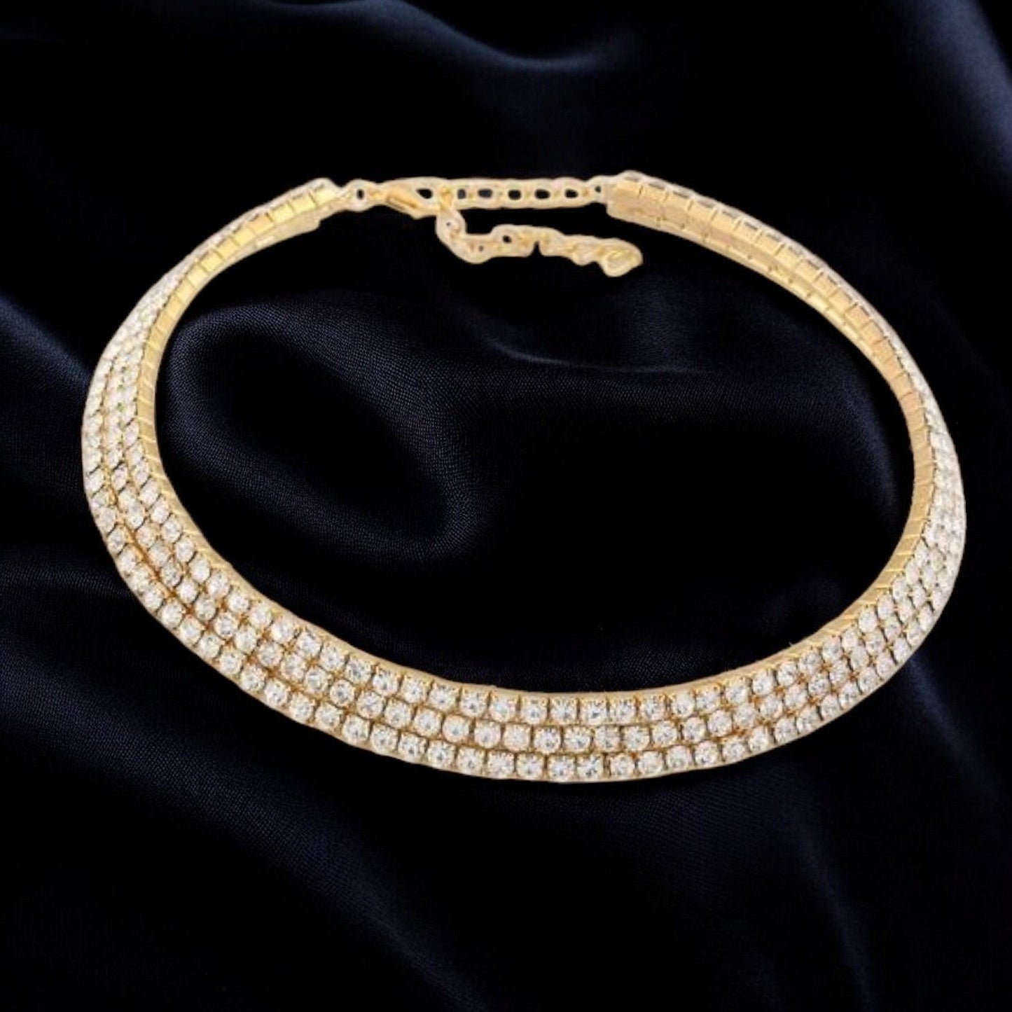 Gold Plated Studded Necklace