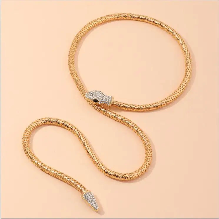 Dual Layer Snake Golden Necklace