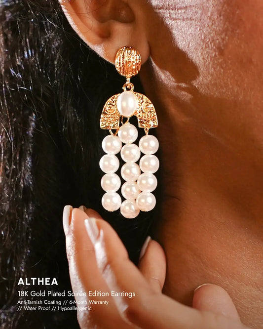 Althea 18K Gold Plated Soirée Earrings