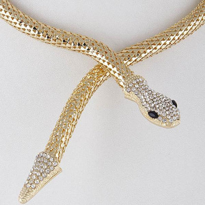 Snake Choker Necklace - Golden