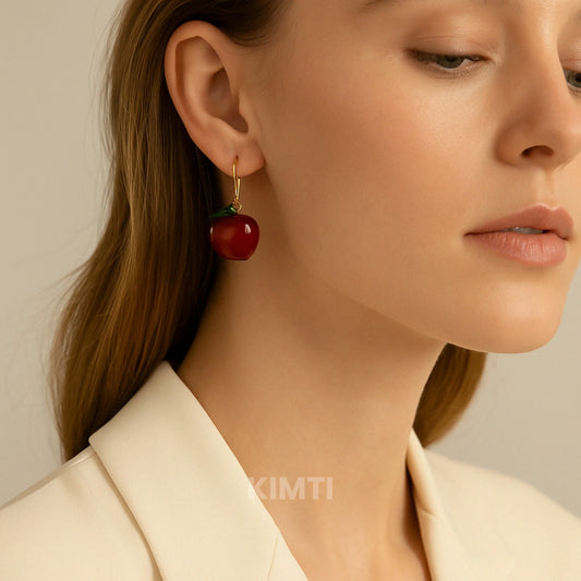 Mystic Red Cherry Drop Earring