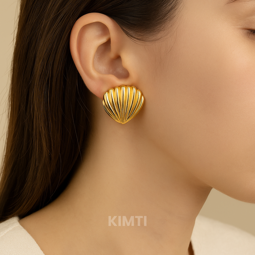 18k Gold Plated Sea Shell Anti Tarnish Earring