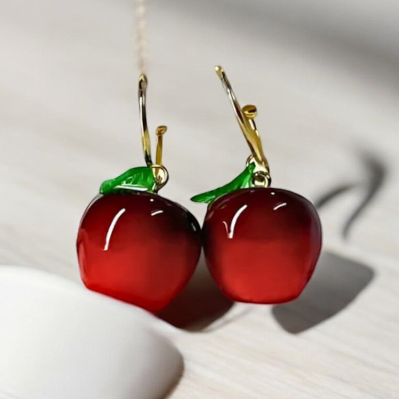 Mystic Red Cherry Drop Earring