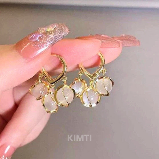 Glacial Glamour Golden Hoop Earring