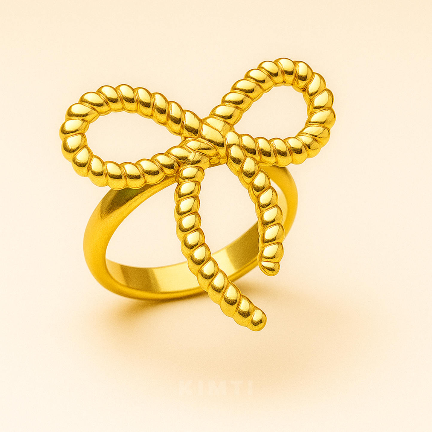 18K Gold Plated Bow Ring for Women