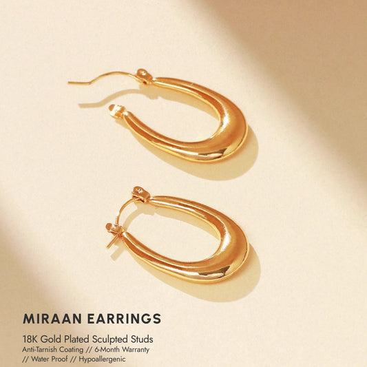 Miraan 18K Gold Plated Hoops