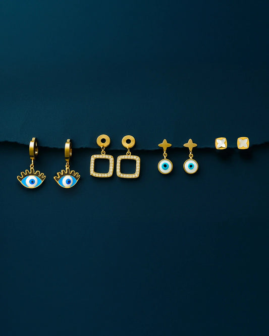 The Eyeconic Collection: Set of 4 Earrings