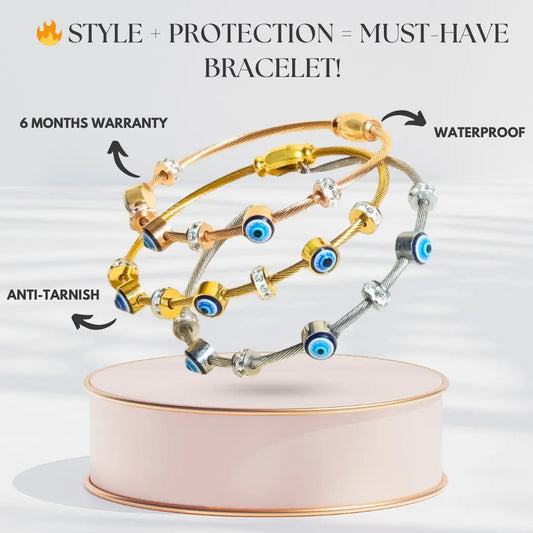 Evil Eye 18K Gold Plated Bracelet - Stack & Shine