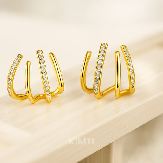 Just Rs. 79 Diamond Four Claw Golden Stud Earring